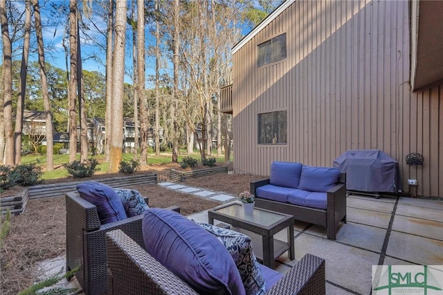 view of patio / terrace with a grill and an outdoor hangout area