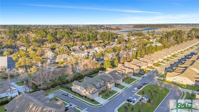 aerial view with a residential view