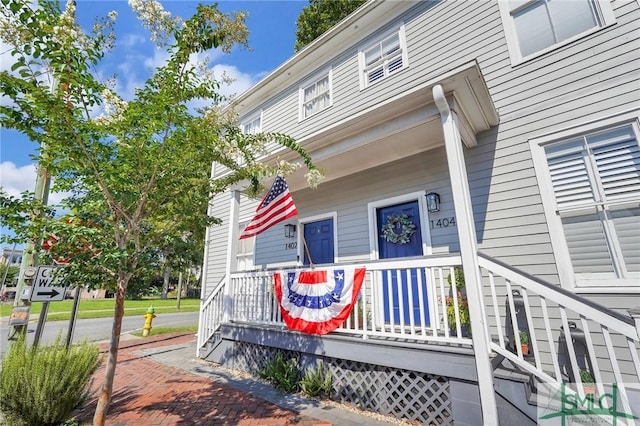 exterior space with a porch