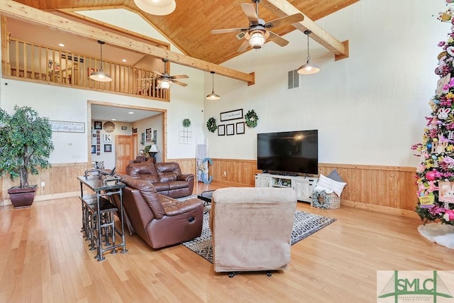 720 Old Dixie Hwy S, Springfield, GA 31329 - living area with wainscoting, wood finished floors, and visible vents