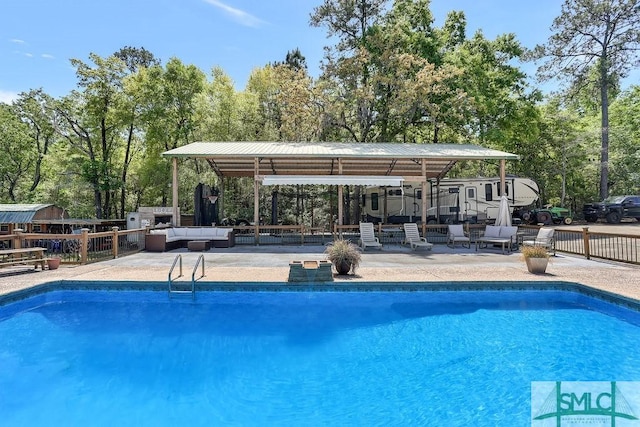 720 Old Dixie Hwy S, Springfield, GA 31329 - outdoor pool featuring fence, an outdoor living space, and a patio