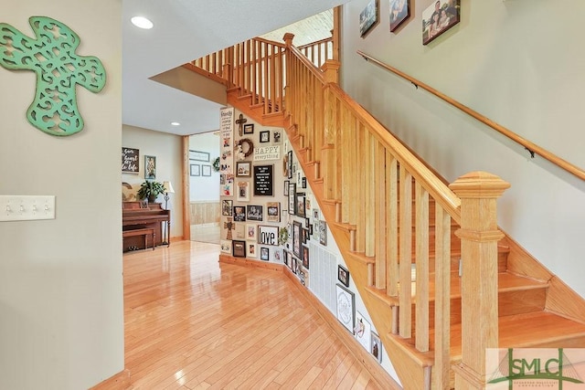 720 Old Dixie Hwy S, Springfield, GA 31329 - stairway with wood-type flooring and a towering ceiling
