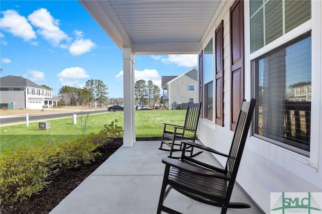 view of patio with a porch