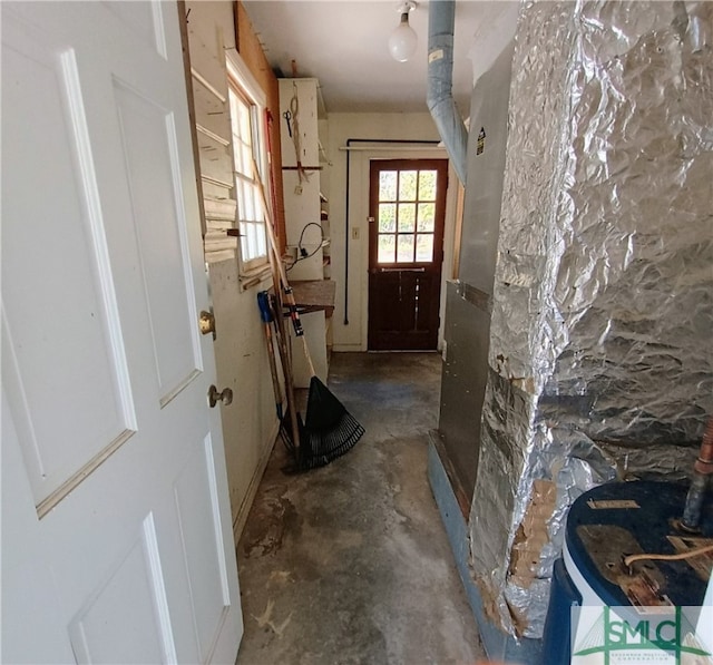 entryway with concrete flooring