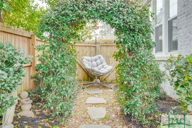 view of yard with fence