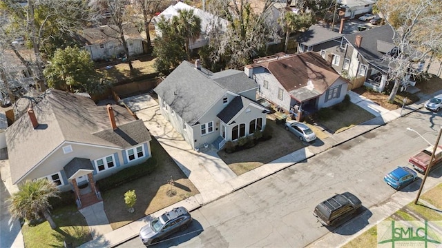 bird's eye view with a residential view