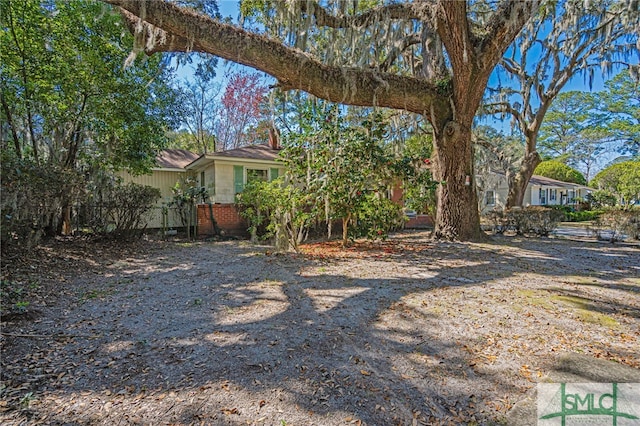 view of yard with fence