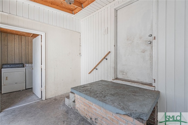 interior space featuring washer and dryer