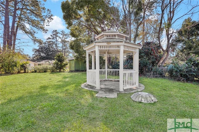 view of yard featuring a gazebo