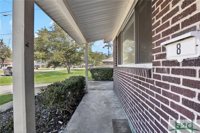 exterior space with covered porch