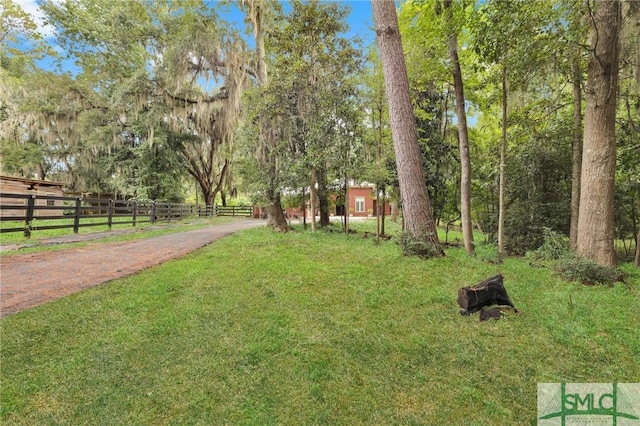 view of yard with fence