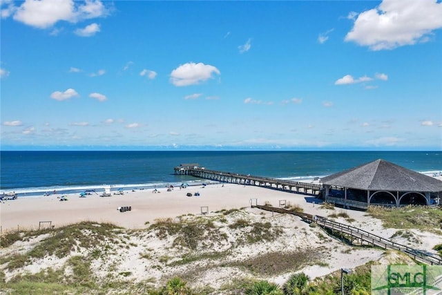 water view with a view of the beach