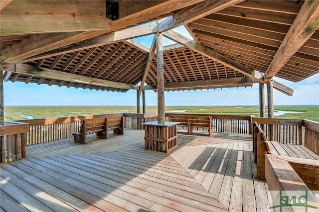 deck featuring a gazebo