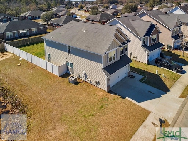 drone / aerial view with a residential view