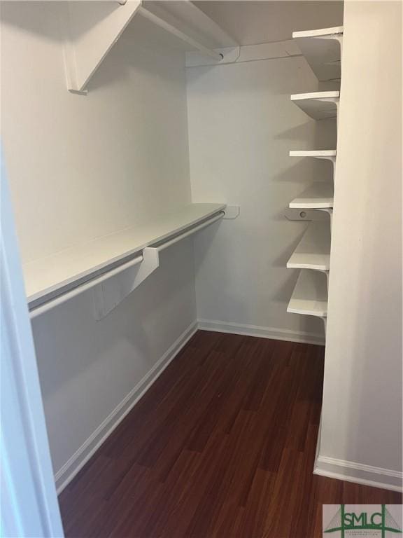 spacious closet with wood finished floors