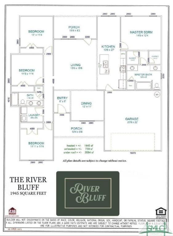 906 Coosa Cv, Ellabell, GA 31308 - view of property floor plan