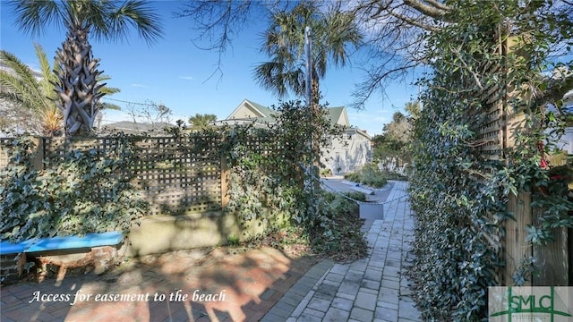 view of yard with fence