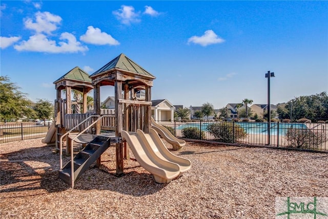 communal playground with fence