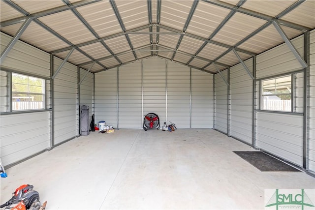 garage with a detached carport