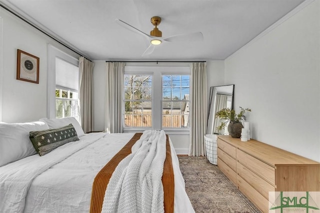 bedroom with a ceiling fan