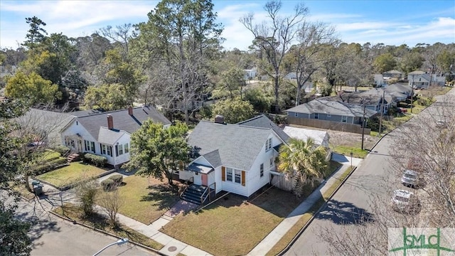 aerial view with a residential view