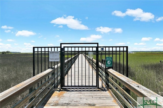 dock area with a rural view