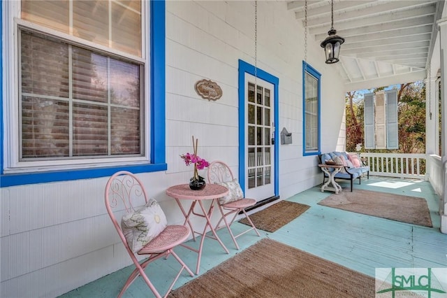 view of patio featuring covered porch