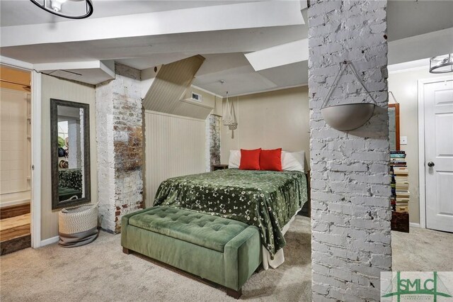 bedroom featuring carpet floors and visible vents