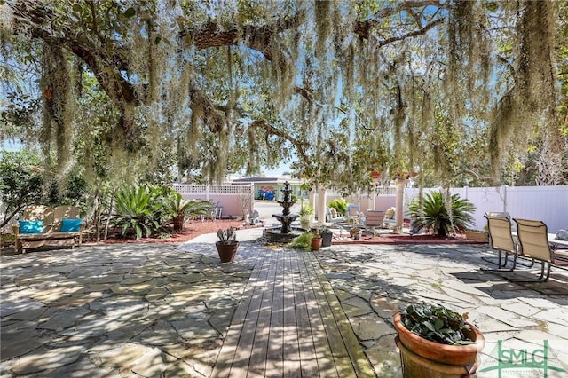 view of patio / terrace featuring a fenced backyard