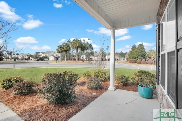 view of patio featuring a residential view