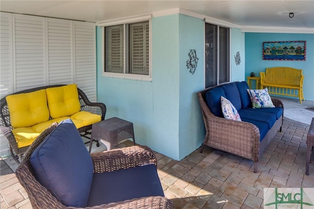 view of patio with an outdoor living space