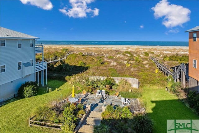 water view with a view of the beach