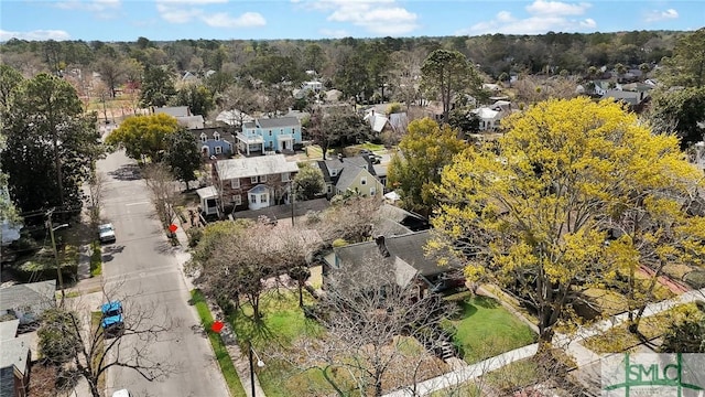 aerial view with a residential view