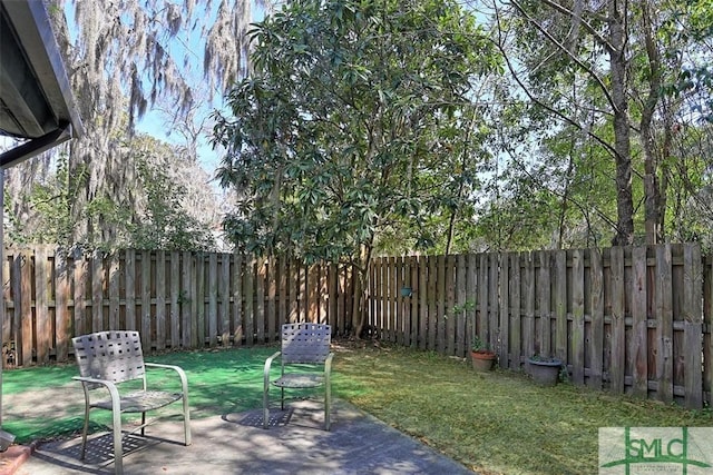 view of patio / terrace with a fenced backyard