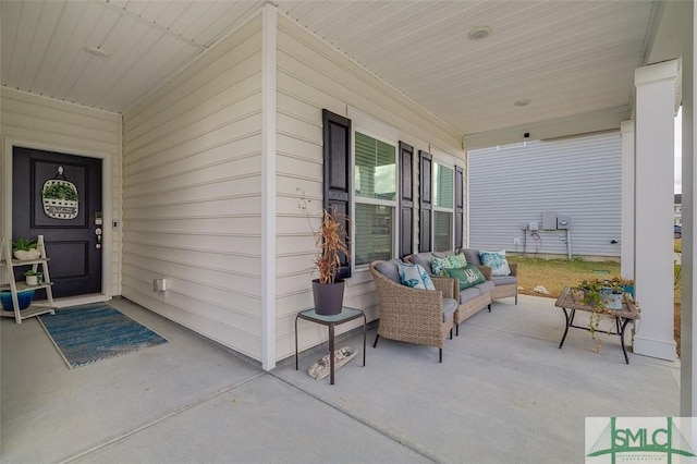 view of patio with a porch