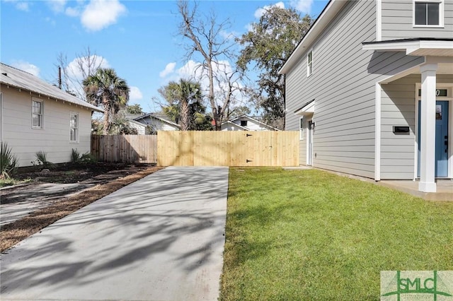 view of yard with fence