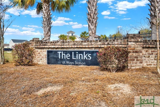 view of community sign