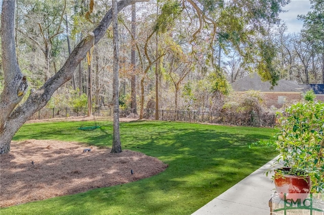 view of yard with fence