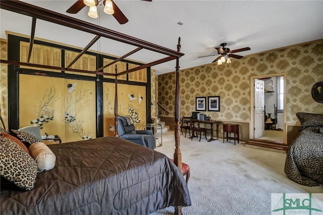 126 Grove Point Island Rd, Savannah, GA 31419 - bedroom featuring wallpapered walls and carpet flooring