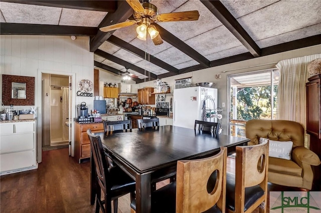 126 Grove Point Island Rd, Savannah, GA 31419 - dining space with a ceiling fan and dark wood finished floors