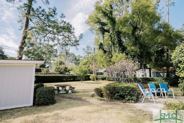 view of yard featuring a patio area