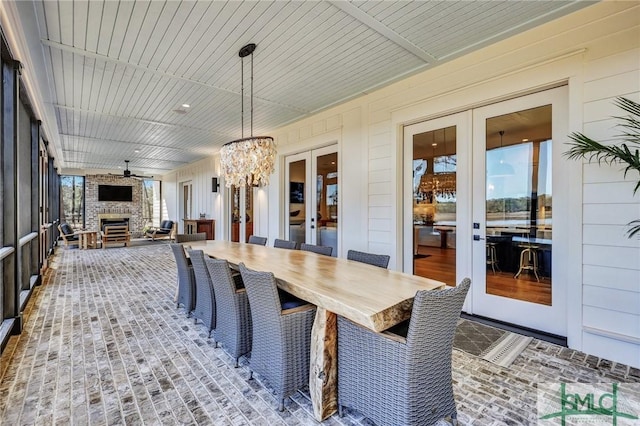 exterior space with french doors