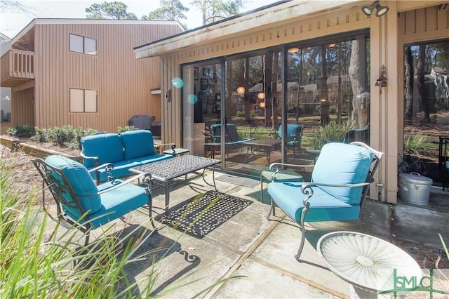 view of patio featuring an outdoor living space