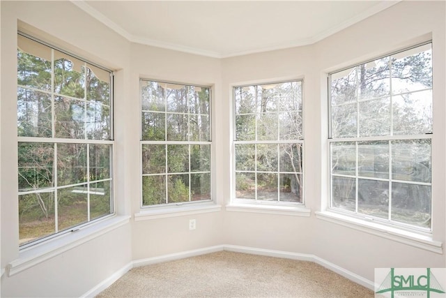 view of unfurnished sunroom