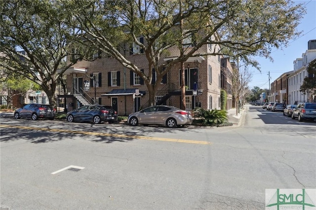 view of road featuring a residential view