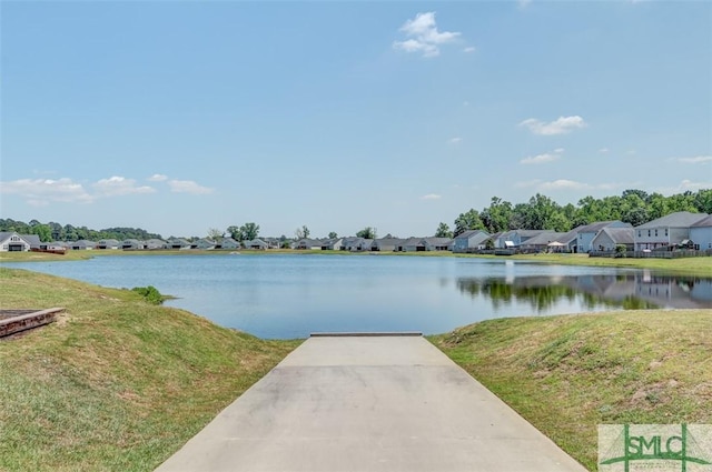 property view of water featuring a residential view