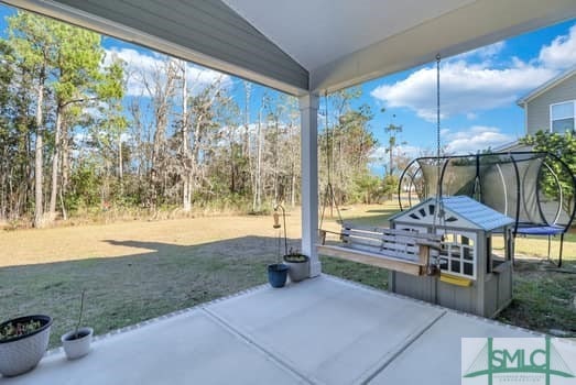 view of patio with a trampoline