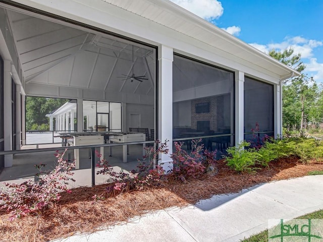 exterior space with a sunroom