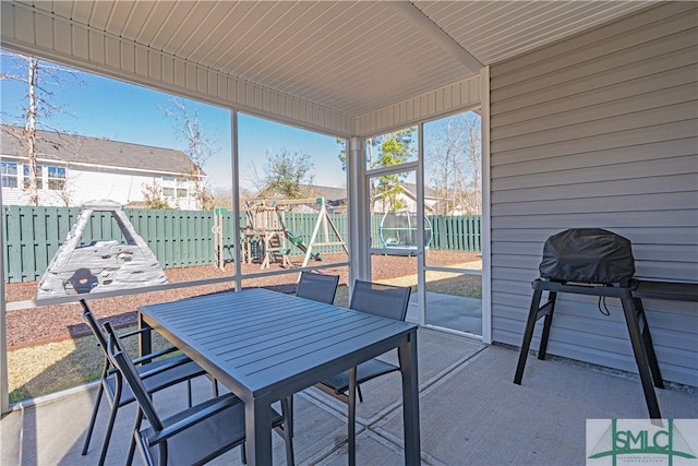 view of sunroom