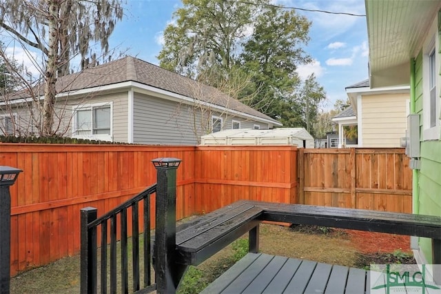 exterior space with a fenced backyard